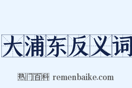 大浦东反义词是什么意思的图片